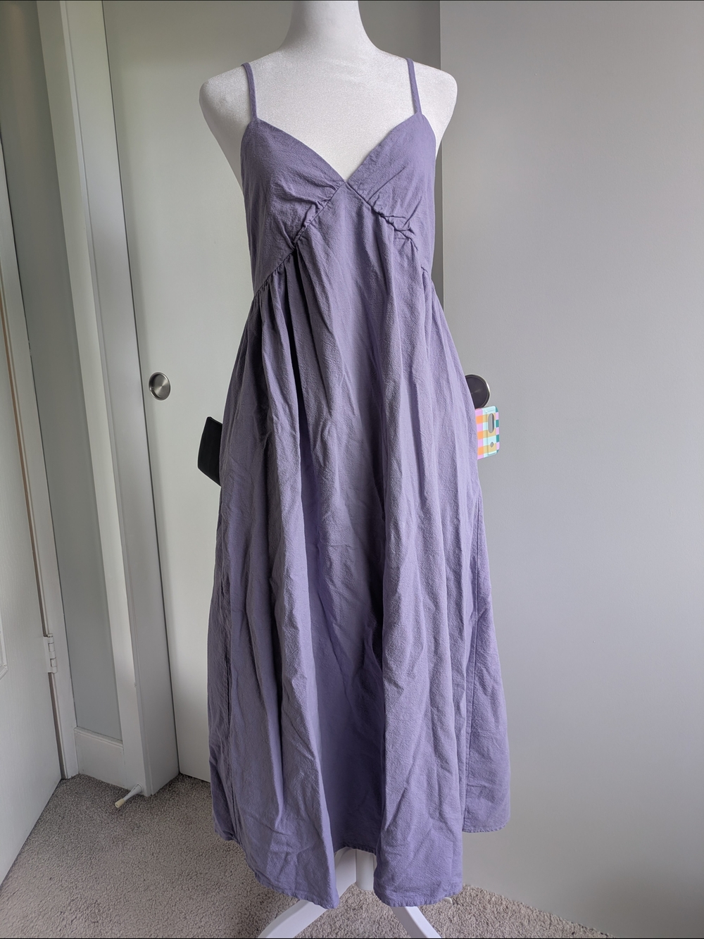 Midi Sz M Lavender Pockets Dress
